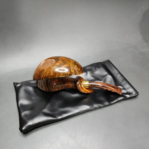 Andrey Kharitonov Smooth Fish Hook Handmade Briar Pipe, New - Image 13