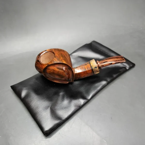 Andrey Kharitonov Smooth Blowfish w/ Mammoth Handmade Briar Pipe, New - Image 13