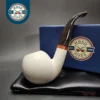 MBSD Meerschaum Deluxe Bent Apple Block Meerschaum Pipe, Briar-Mortise