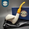 MBSD Meerschaum Deluxe Asymmetrical Cavalier Block Meerschaum Pipe, Briar-Mortise