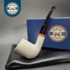 MBSD Meerschaum Deluxe Bent Billiard Block Meerschaum Pipe, Briar-Mortise