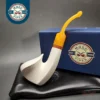 MBSD Meerschaum Deluxe Asymmetrical Dublin Block Meerschaum Pipe, Briar-Mortise