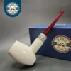 MBSD Meerschaum Deluxe Silver Barrel Block Meerschaum Pipe, Briar-Mortise