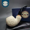 MBSD Meerschaum Deluxe Floral Rhodesian Block Meerschaum Pipe, Briar-Mortise