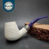 MBSD Deluxe Silver Bent Brandy Block Meerschaum Pipe, Briar-Mortise