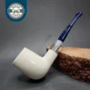 MBSD Meerschaum Deluxe Silver Billiard Block Meerschaum Pipe, Briar-Mortise