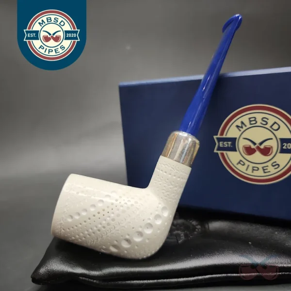 MBSD Meerschaum Silver Army Mount Stack Billiard Block Meerschaum Pipe