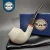 MBSD Meerschaum Deluxe Bent Rhodesian Block Meerschaum Pipe, Briar-Mortise