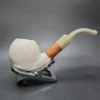 MBSD Meerschaum Deluxe Translucent Bent Apple Block Meerschaum Pipe, Briar-Mortise - Image 3