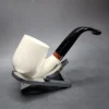 MBSD Meerschaum Deluxe Oom Paul Block Meerschaum Pipe, Briar-Mortise - Image 3