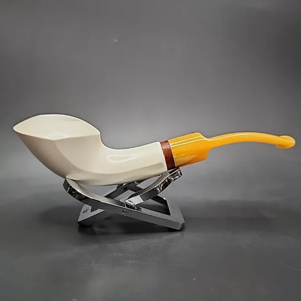 MBSD Meerschaum Deluxe Whale Block Meerschaum Pipe, Briar-Mortise - Image 3