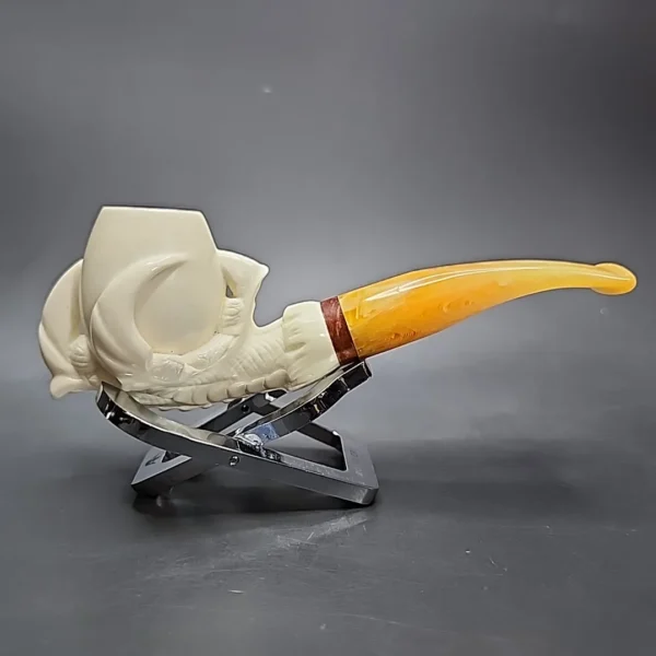 MBSD Meerschaum Deluxe Claw Block Meerschaum Pipe, Briar-Mortise - Image 3