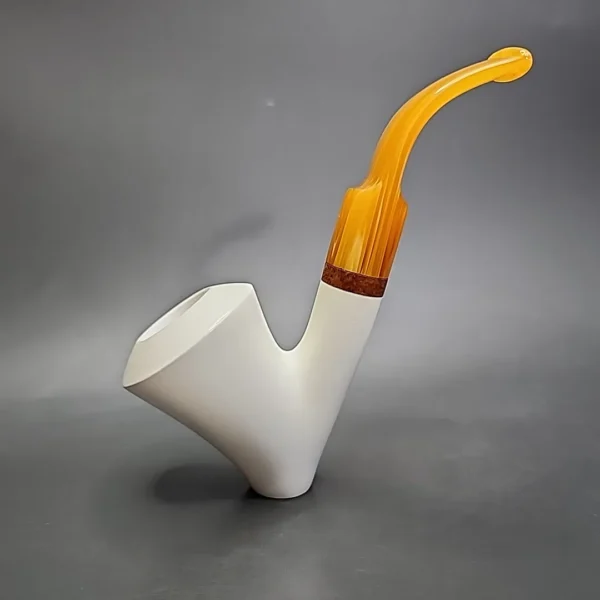 MBSD Meerschaum Deluxe Saxophone Block Meerschaum Pipe, Briar-Mortise - Image 3