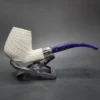 MBSD Deluxe Silver Bent Brandy Block Meerschaum Pipe, Briar-Mortise - Image 3