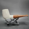 MBSD Meerschaum Deluxe Maigret Billiard Block Meerschaum Pipe, Briar-Mortise - Image 3