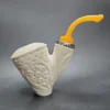 MBSD Meerschaum Silver Reverse Calabash Vase Block Meerschaum Pipe, New - Image 3