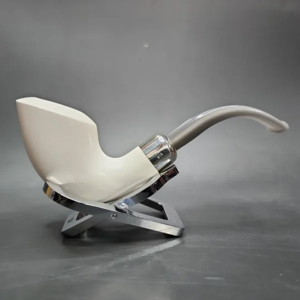 MBSD Meerschaum Deluxe Silver Swan Block Meerschaum Pipe, Briar-Mortise - Image 3