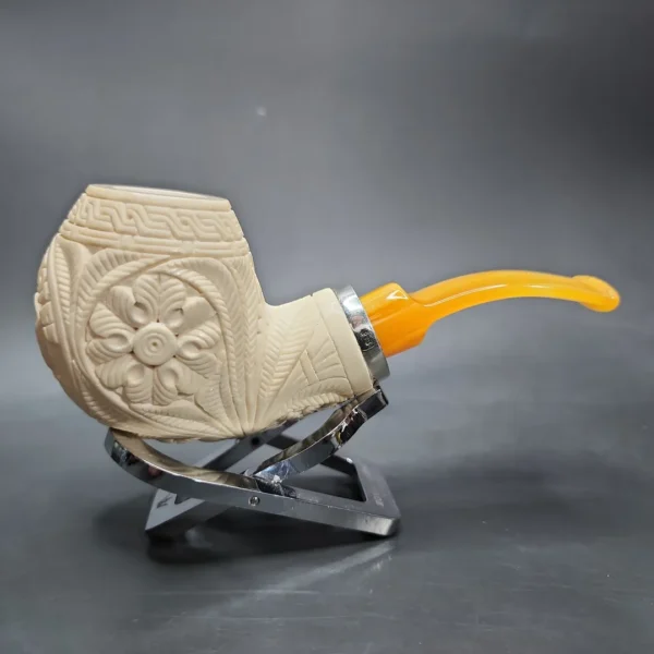 MBSD Meerschaum Silver Air Force Reverse Calabash Brandy Block Meerschaum Pipe - Image 3