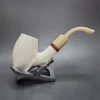 MBSD Meerschaum Deluxe Smooth Barrel Block Meerschaum Pipe, Briar-Mortise - Image 3