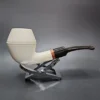 MBSD Meerschaum Deluxe Bent Rhodesian Block Meerschaum Pipe, Briar-Mortise - Image 3