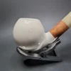 MBSD Meerschaum Deluxe Translucent Bent Apple Block Meerschaum Pipe, Briar-Mortise - Image 4