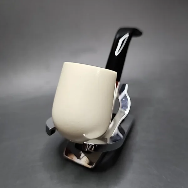 MBSD Meerschaum Deluxe Oom Paul Block Meerschaum Pipe, Briar-Mortise - Image 4