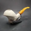 MBSD Meerschaum Deluxe Asymmetrical Cavalier Block Meerschaum Pipe, Briar-Mortise - Image 4