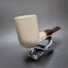 MBSD Meerschaum Deluxe Saddle Billiard Block Meerschaum Pipe, Briar-Mortise - Image 4