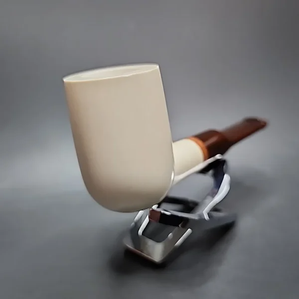 MBSD Meerschaum Deluxe Saddle Billiard Block Meerschaum Pipe, Briar-Mortise - Image 4