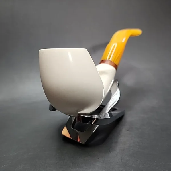MBSD Meerschaum Deluxe Swan Block Meerschaum Pipe, Briar-Mortise - Image 4