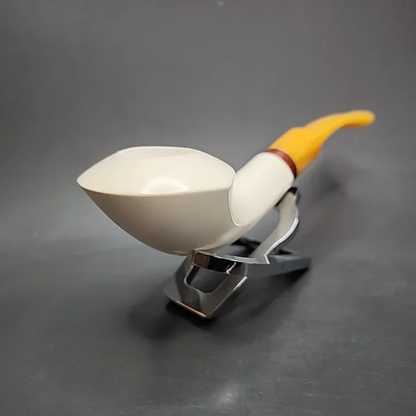 MBSD Meerschaum Deluxe Whale Block Meerschaum Pipe, Briar-Mortise - Image 4