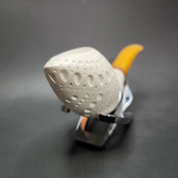 MBSD Meerschaum Deluxe Fish Block Meerschaum Pipe, Briar-Mortise - Image 4