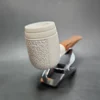 MBSD Meerschaum Deluxe Maigret Billiard Block Meerschaum Pipe, Briar-Mortise - Image 4