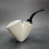 MBSD Meerschaum Silver Reverse Calabash Sitter Block Meerschaum Pipe, New - Image 4
