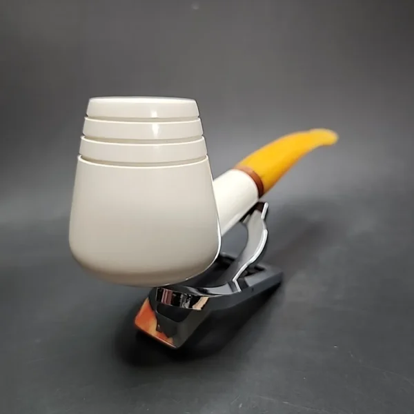 MBSD Meerschaum Deluxe Volcano Block Meerschaum Pipe, Briar-Mortise - Image 4