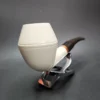 MBSD Meerschaum Deluxe Bent Rhodesian Block Meerschaum Pipe, Briar-Mortise - Image 4