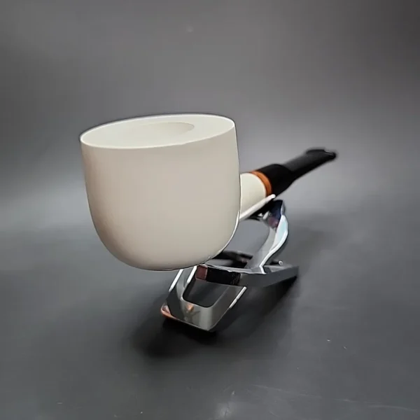 MBSD Meerschaum Deluxe Pot Block Meerschaum Pipe, Briar-Mortise, 9mm - Image 4
