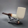 MBSD Meerschaum Deluxe Saddle Billiard Block Meerschaum Pipe, Briar-Mortise - Image 5