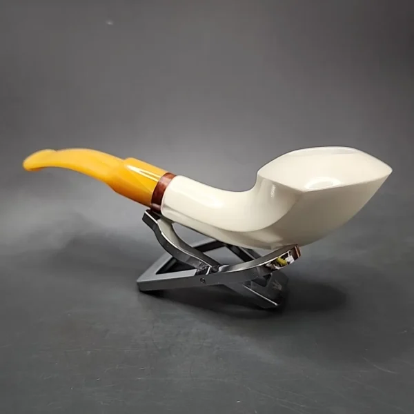 MBSD Meerschaum Deluxe Whale Block Meerschaum Pipe, Briar-Mortise - Image 5