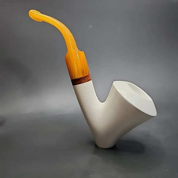 MBSD Meerschaum Deluxe Saxophone Block Meerschaum Pipe, Briar-Mortise - Image 5