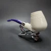 MBSD Deluxe Silver Bent Brandy Block Meerschaum Pipe, Briar-Mortise - Image 5