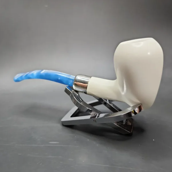 MBSD Meerschaum Deluxe Silver Peewit Block Meerschaum Pipe, Briar-Mortise - Image 5