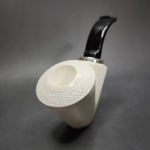 MBSD Meerschaum Silver Reverse Calabash Sitter Block Meerschaum Pipe, New - Image 5