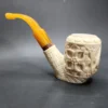 MBSD Meerschaum Deluxe Freemason Sitter Block Meerschaum Pipe, Briar-Mortise - Image 5