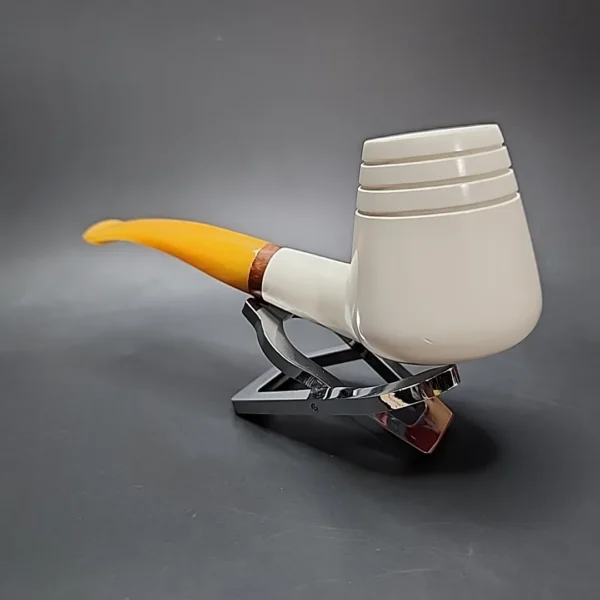 MBSD Meerschaum Deluxe Volcano Block Meerschaum Pipe, Briar-Mortise - Image 5
