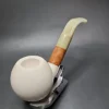 MBSD Meerschaum Deluxe Translucent Bent Apple Block Meerschaum Pipe, Briar-Mortise - Image 6