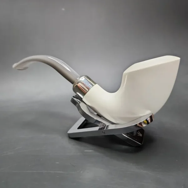 MBSD Meerschaum Deluxe Silver Swan Block Meerschaum Pipe, Briar-Mortise - Image 6