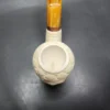 MBSD Meerschaum Deluxe Freemason Sitter Block Meerschaum Pipe, Briar-Mortise - Image 6