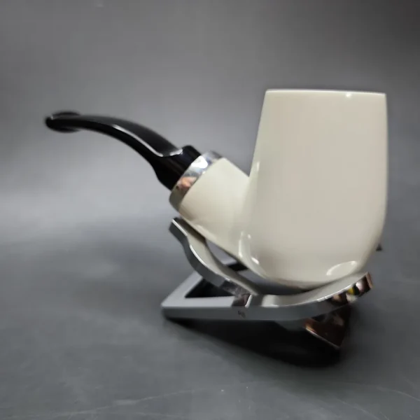 MBSD Meerschaum Silver Reverse Calabash Stack Block Meerschaum Pipe - Image 6