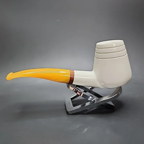 MBSD Meerschaum Deluxe Volcano Block Meerschaum Pipe, Briar-Mortise - Image 6